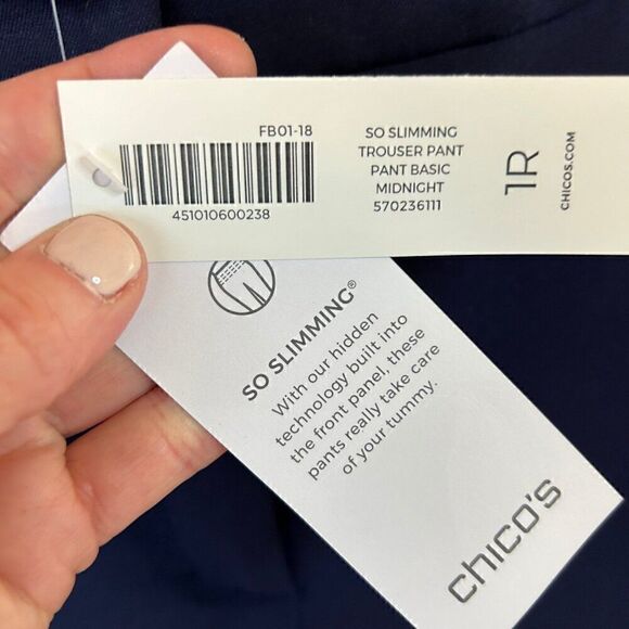NWT CHICO'S So Slimming Trouser Size 8/10 Medium Midnight Blue - Picture 5 of 7